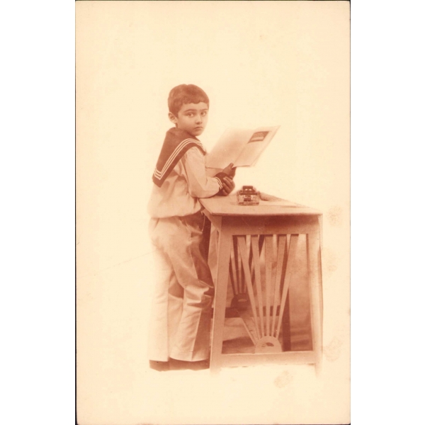 Osmanlı üniformalı çocuk fotoğrafı, 12x19 cm