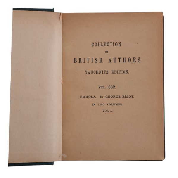 COLLECTION OF BRITISH AUTHORS, Tauchnitz Edition, 1863, Bernhard Tauchnitz (Leipzig), 11x15 cm...