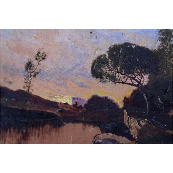 Süheyl Ünver imzalı yağlıboya resim, 1341 tarihli, preskarton üzerine, ölçü 40x38 cm...