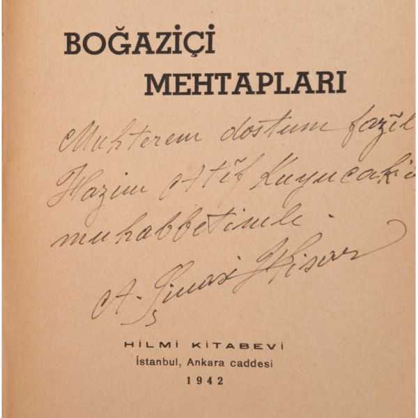 BOĞAZİÇİ MEHTAPLARI, Abdülhak Şinasi Hisar, 1942, Hilmi Kitabevi, 330 sayfa, 13x19 cm...