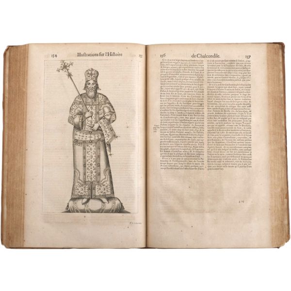 HISTOIRE DES TURCS (2 cilt takım + 2. cilde ilave edilmiş ekler), Laonikos Chalkokondyles, (editörler: Thomas Artus & Sieur d´Embry), 1650, Chez Sebastien Cramoisy & Gabriel Cramoisy, Paris, cilt 1: 907+28 sayfa - cilt 2: 196+12+89+4+273+4+116+4 sayfa, 24x37 cm...