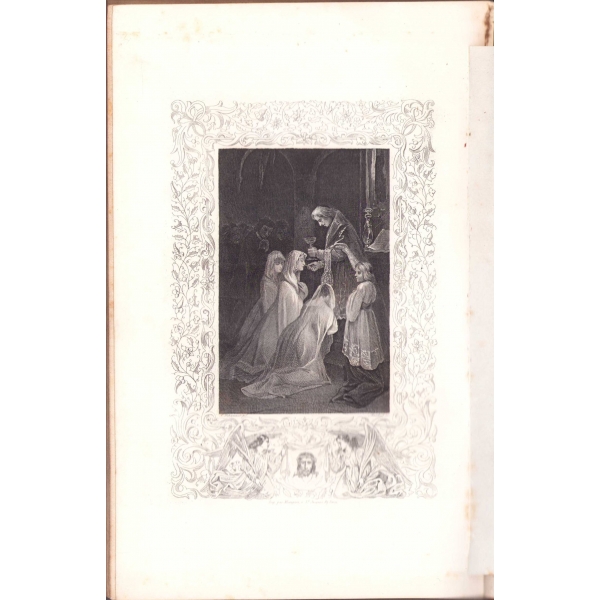 L'imitation de Jesus - Christ Traduction Reflexions A La Fin De Chaque Chapitre, F. De Lamennais, Paris, 1865, resimli, sırtında deforme var, 660 sayfa, 15x25 cm