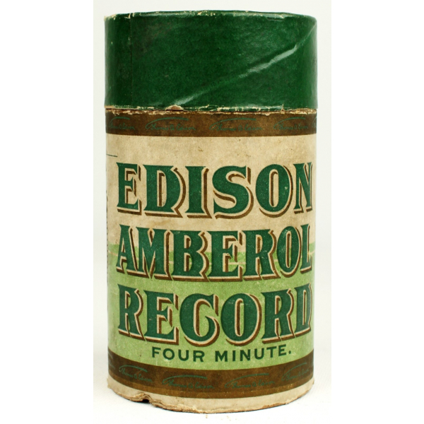 Edison Amberol marka fonograf silindiri, kendi kutusunda, 11,5x6,5cm