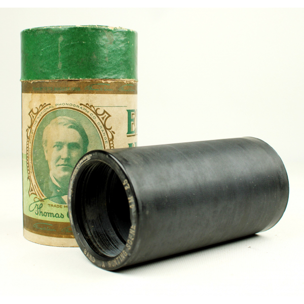Edison Amberol marka fonograf silindiri, kendi kutusunda, 11,5x6,5cm