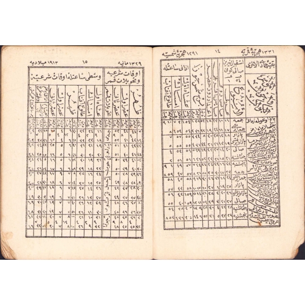 Osmanlıca Takvim-i Sal, Müneccimbaşı, Matbaa-i Osmani, 64 sayfa, 7x11 cm