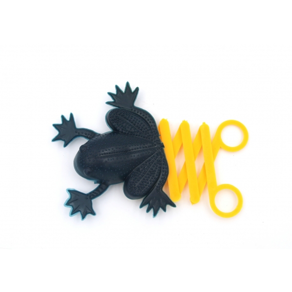 Türk malı, Tunay Plastik Oyuncakları, fırlatma mekanizmalı, plastik oyuncak kurbağa, 9x12 cm