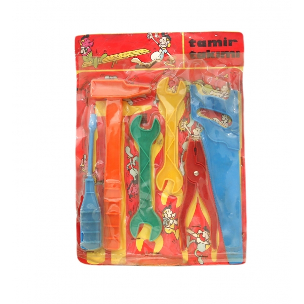 Türk malı, Em-sa marka, ambalajında, plastik oyuncak tamir takımı, 24x32 cm