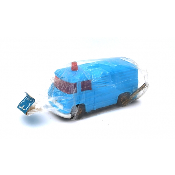 Türk malı, Ak-kuş Oyuncakları, ambalajında,  Mercedes model, plastik oyuncak ambulans, 18x8x7 cm