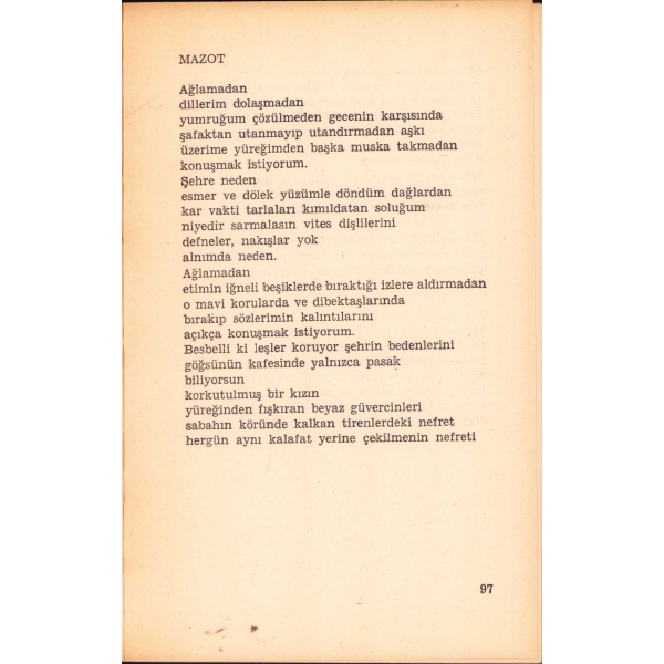 Şiirler 1962 - 1974, İsmet Özel, İlk baskı, 1980, kapak bir kenar kopuk