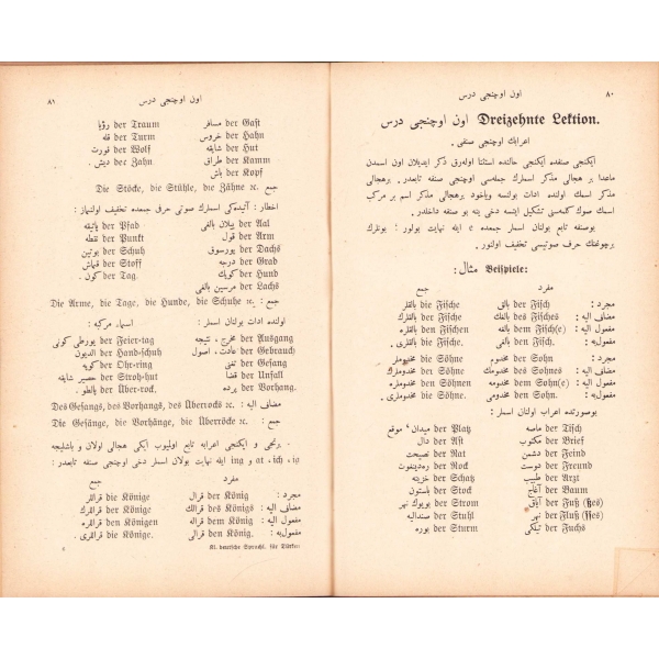 Osmanlıca Almanca Küçük Sarf - Gaspey - Otto - Zaver Usulü, Veli Bolland'dan ithaflı ve imzalı, İkinci baskı, Julius Gross Matbaası, Heidelberg 1924, 222 sayfa, 12x19 cm, ÖZEGE; 480
