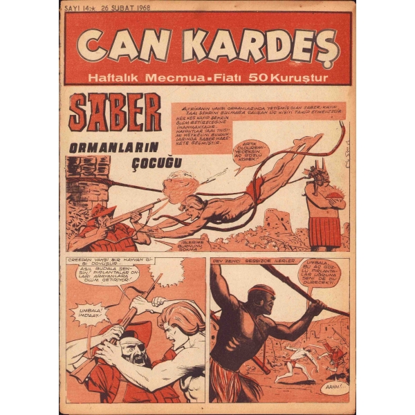Can Kardeş - haftalık mecmua, Sayı: 14, Ceylan Yayınları, 1968, 15 sayfa, 19x26 cm