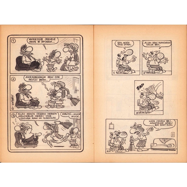 Harala Gürele, Karikatürler, Mehmet Çağçağ'dan imzalı ve ithaflı, 1990