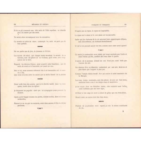 Fransızca, Melange De Poesies, M. Emin Bey, 1912, 85 sayfa, 14x22