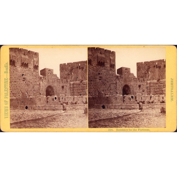Filistin, Kudüs kale girişi, Stereoview, 17x8 cm