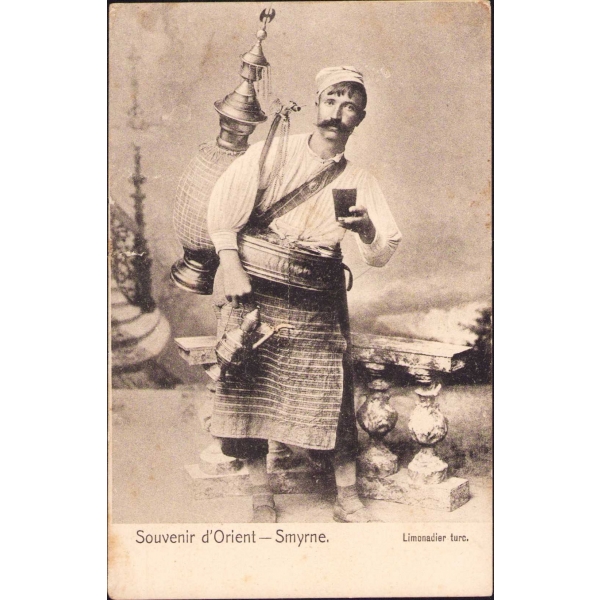 Osmanlı dönemi meslek kartpostalı, Smyrne [İzmir], Şerbetçi, Editör J. Molko