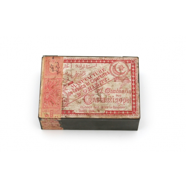 Osmanlı dönemi teneke sigara kutusu, Constantinople, 10x6x4 cm
