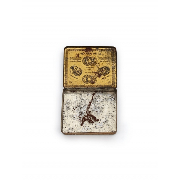 Osmanlı dönemi Monopole Des Tabacs De Turquie Constantinople teneke sigara kutusu, 7x6x2 cm