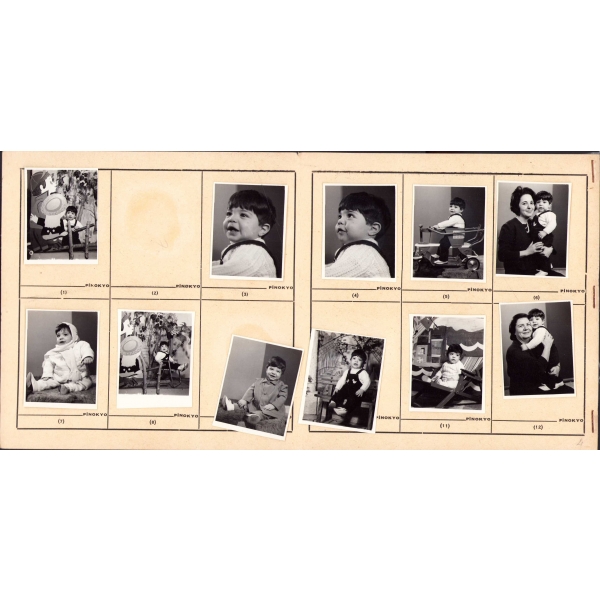 Yenişehir-Ankara Pinokyo Çocuk Fotoğrafları Stüdyosu Numune Albümü, içerisinde 11 adet fotoğraf mevcut, 17x17 cm