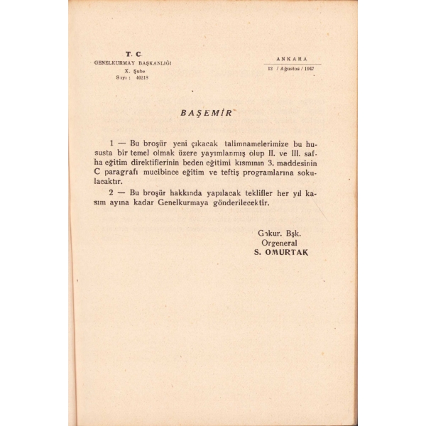Boğuşma Broşürü [Jucits], Askeri Basımevi, İstanbul, 1948 tarihli, 51 sayfa, 15x20 cm
