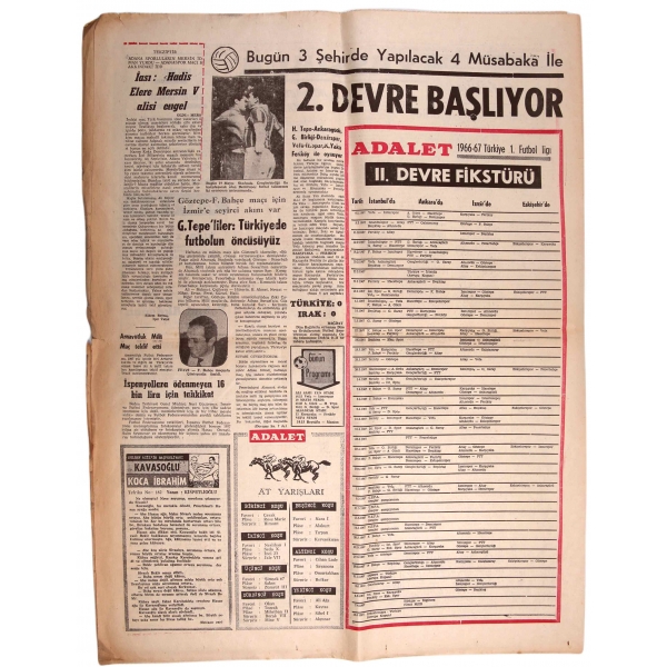 Adalet Gazetesi, Kapak: Yassıada, 4 Şubat 1967, 8 sayfa, 45x60 cm