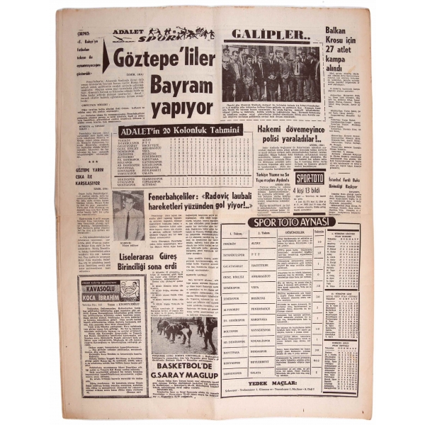 Adalet Gazetesi, Kapak: Yassıada, 7 Şubat 1967, 8 sayfa, 45x60 cm