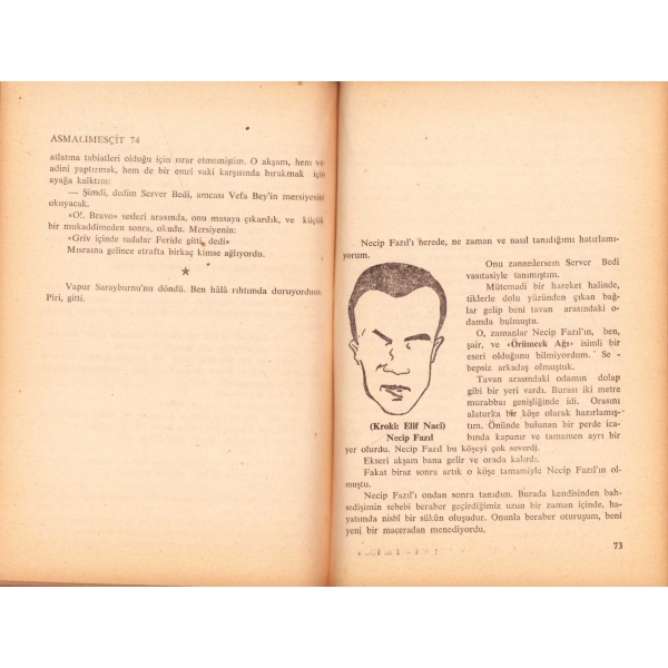 Asmalımescit, Fikret Adil'den imzalı, 1953, 127 sayfa, 17x12 cm