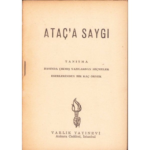Ataç'a Saygı, 1959, 118 sayfa