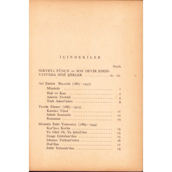 Dini Şiirler Servet-i Fünun ve Son Devir Edebiyatı, Fevziye Abdullah Tansel, 1962, 235 sayfa