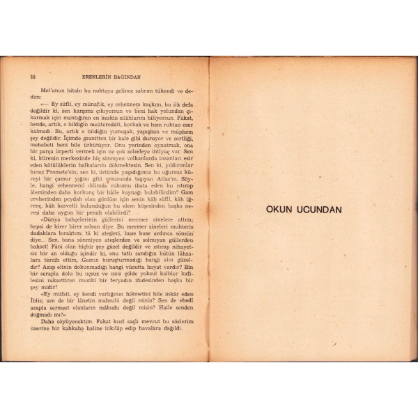 Erenlerin Bağından, Yakup Kadri Karaosmanoğlu, 1961, 119 sayfa, haliyle