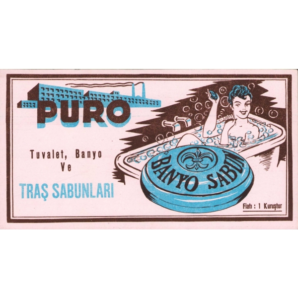 Puro Tuvalet, Banyo ve Traş Sabunları etiket, 20x10 cm