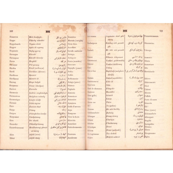 Türkçe ve Fransızca ve İtalyanca Lisanı Üzere Tertip Olunmuş Lugattır. Mehmet Atuf, Constantinople, 1868, 408 sayfa, 16x25 cm