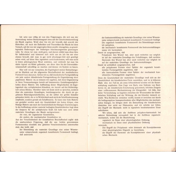 Almanca Materiale Grund-Lagen Der Musik, Paul Bekker, 1926, 21 sayfa, 22x16 cm