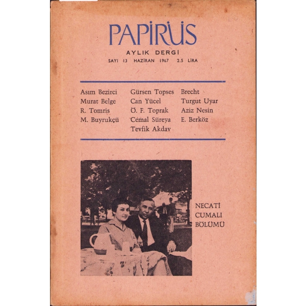 Papirüs Dergisi 13. sayı, 1967, 56 sayfa