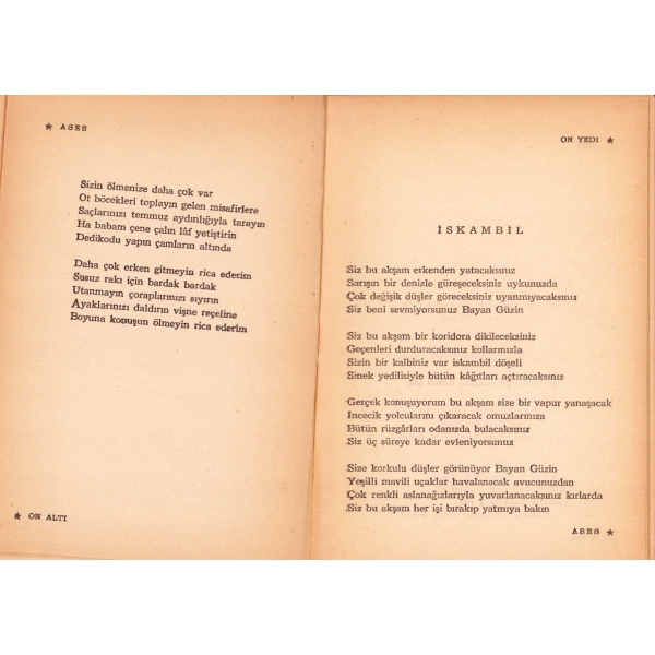 Ases -Şiir- Salah Birsel, 1960, 31 sayfa