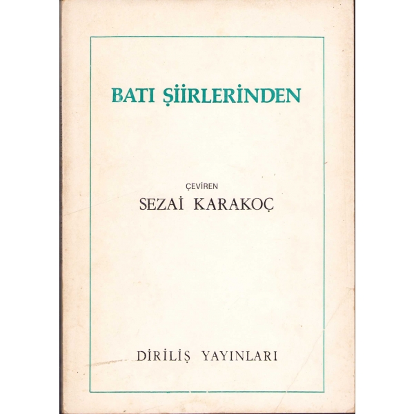 Batı Şiirlerinden, Sezai Karakoç, 1976, 91 sayfa