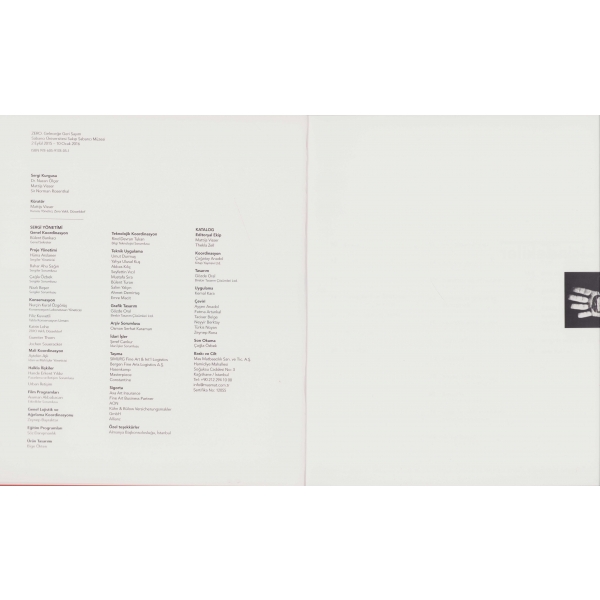 Zero Sergi Kataloğu, Zero, Geleceğe Geri Sayım, Sabancı Üniversitesi Sakıp Sabancı Müzesi, 2 Eylül 2015 - 10 Ocak 2016, 196 sayfa, 27x24cm