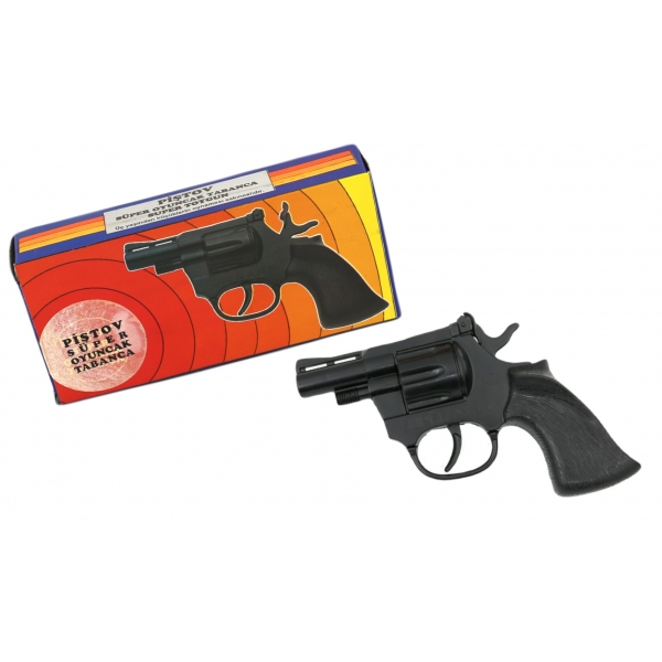 Türk malı, Ansan marka, kutusunda, Piştov Süper Toygun plastik oyuncak tabanca, 15x10 cm