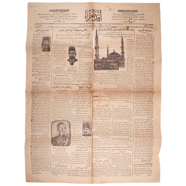 Osmanlıca İkdam gazetesi, 4 Kanunu Sani 1920, Meclis-i Mebusan Açılmak Üzere