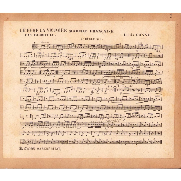 Çeşitli Fransızca şarkı ve marş notalarının bulunduğu defter, 11 adet nota mevcut, 64 sayfa, 20x16 cm