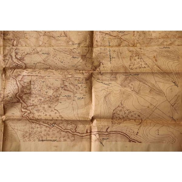 Osmanlıca Plevne Müstahkem Ordu Karargahı Haritası, haliyle, 110x120 cm
