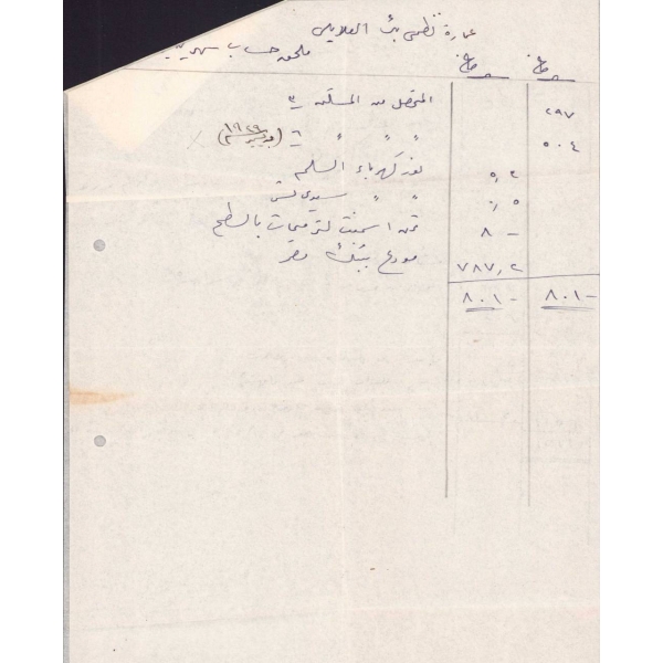 Arapça - Fransızca Avukat Hüseyin Arif antetli zarf ve mektup