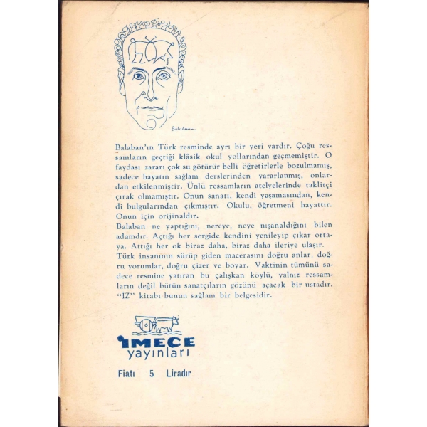 İz -Anı-, İbrahim Balaban, 1965, 99 sayfa, 14x19 cm