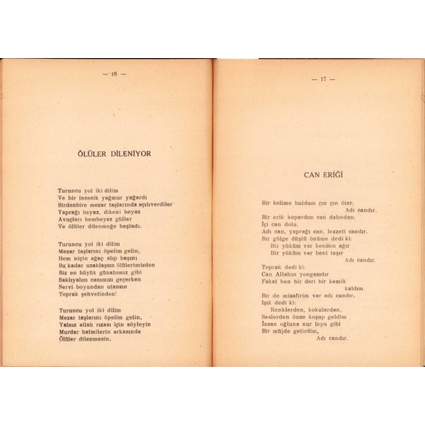 Bedri Rahmi Eyüboğlu'nun İlk Şiir Kitabı: Yaradana Mektuplar, İlk Baskı, İdeal Matbaa, Ankara, 1941, haliyle, 47 sayfa, 14x19 cm