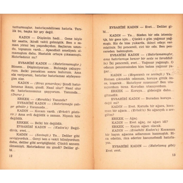 Dört Oyun, Melih Cevdet Anday'dan imzalı ve ithaflı, Yankı Yayınları, 230 sayfa, İstanbul, 1972, 11x18 cm