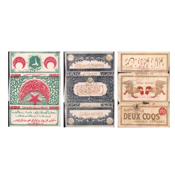 Osmanlı dönemi 3 adet sigara kağıdı