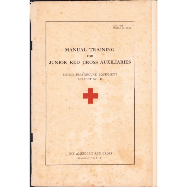İngilizce Genç Kızılhaç yardımcıları için broşür, Washington baskı, 1920, 15x23 cm
