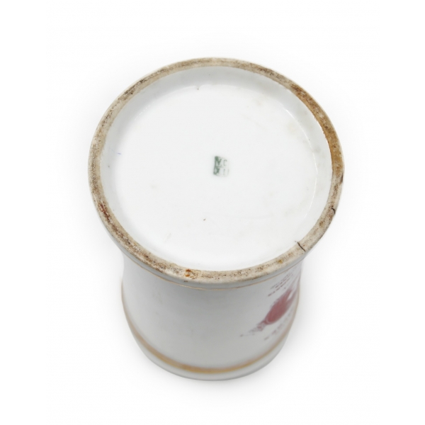 Savon Des Bebes marka porselen krem kavanozu, 8x14 cm, kapağı yok
