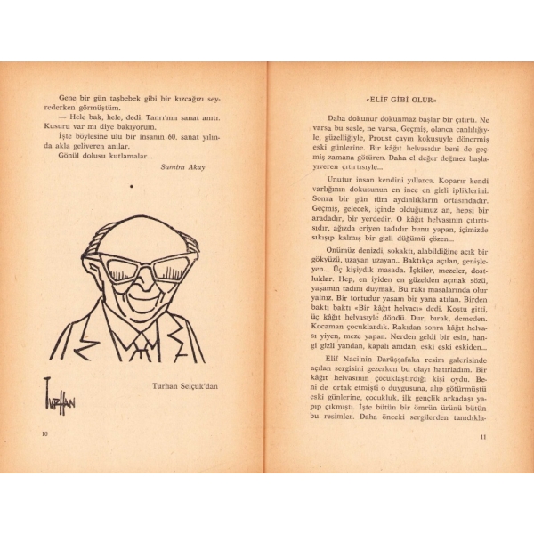 Elif'in 60 Yılı Resimde ve Basında, Elif Naci'den imzalı ve ithaflı, 1976, 89 sayfa