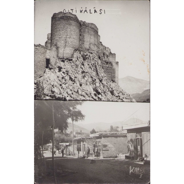 Erzurum Oltu Kalesi, parçalı kartpostal, 8x13 cm