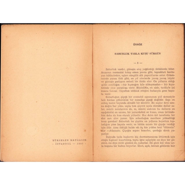 Sürgün -Roman-, Halikarnas Balıkçısı Cevat Şakir Kabaağaçlı, İlk Baskı, Remzi Kitabevi, 1961, 192 sayfa